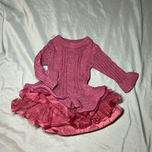 Baby Girls Cable Sweater Dress. Size: 12m